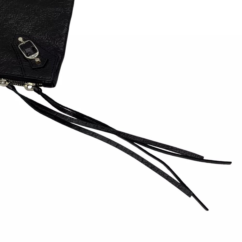 BALENCIAGA Classic Pouch Clutch Bag Black Leather - Picture 9 of 12